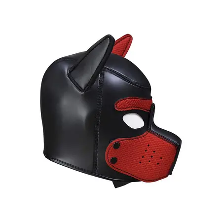OUCH! Neoprene Puppy Hood Red - Adjustable Mask with Detachable Muzzle