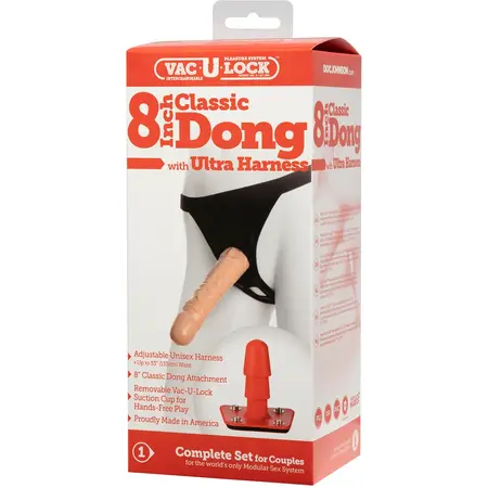 Doc Johnson Ultra Harness & 20cm Vanilla Attachment Kit, Adjustable System