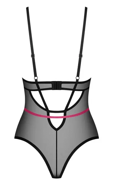 Obsessive Novenes Bodysuit XS/S Crna i Roze Podesive Trake