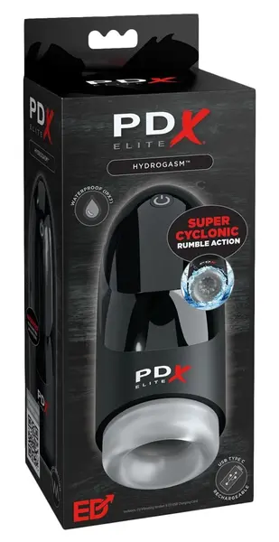 PDX Elite Hydrogasm FrostedCrna Intimna Vrtložna Mašina Vodootporna 20cm