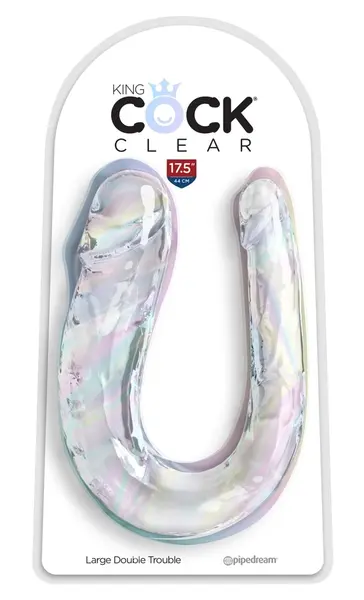 Pipedream King Cock Clear Large Double Trouble, Transparentni, 44 cm