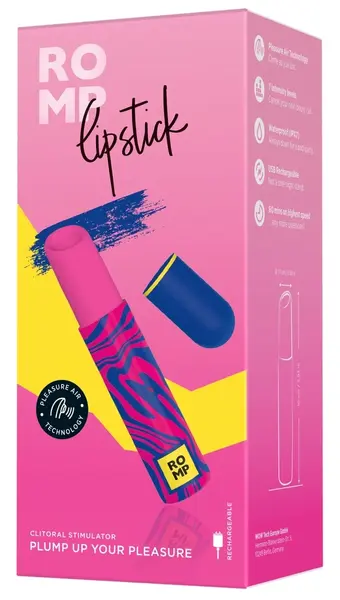 ROMP Lipstick Air Pulse Kompaktni intimni uređaj, vodootporan, roze