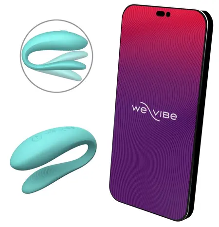 We-Vibe Sync Lite Aqua nosivi uređaj za parove, kontrolisan aplikacijom, plavi