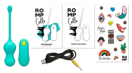 ROMP Cello silikonske vibro-kuglice za trening sa daljinskim upravljačem, vodootporne, 18.2cm