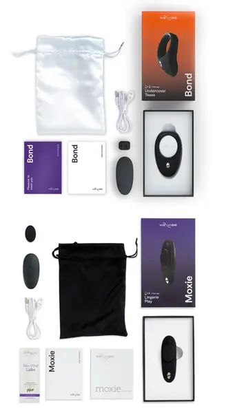 We-Vibe Tease Us Set Bond & Moxie+ - Premium Vibrating Ring & Lay-On Model