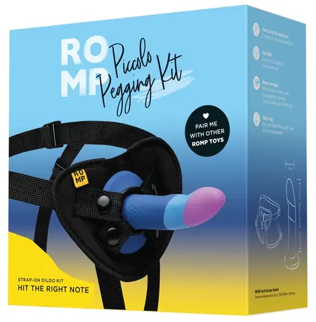 ROMP Piccolo pegging komplet – silikonski intimni uređaj sa pojasom, 14cm