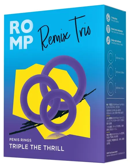 ROMP Remix Trio set silikonskih prstenova – 3 rastegljive veličine, crni