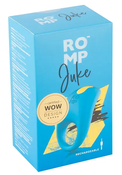 ROMP Juke fleksibilni silikonski intimni prsten 10 režima USB plavi 7.3cm