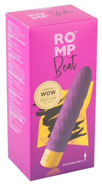ROMP Beat silikonski vibrirajući uređaj 21cm, 10 režima, vodootporan, plava