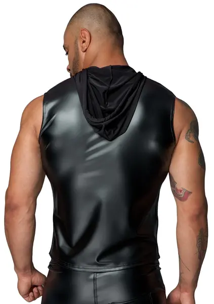 Noir Handmade muška powernet košulja sa rajsferšlusom 3XL – stil jakne, crna