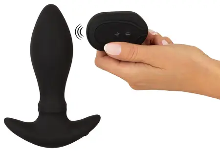 ANOS RC Dvomotorni Intimni Čep sa Pokretnim Masažnim Prstenovima, Crna, 16.4 cm