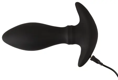 ANOS RC Dvomotorni Intimni Čep sa Pokretnim Masažnim Prstenovima, Crna, 16.4 cm