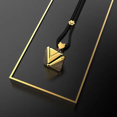 LOCKINK Vibration Cube 2.0 Gold - Compact Wearable Pulse Device
