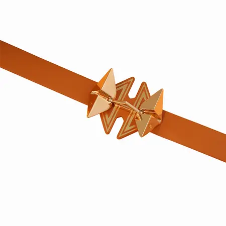 LOCKINK Posture Collar Brown - Leather Neck Restraint with Gold Accents