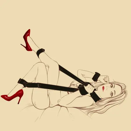 LOCKINK Adjustable Leg Spreader Black - Comfort Foam Lined Bondage Bar