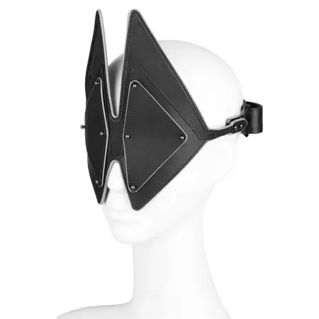 LOCKINK Vixen Adjustable Leather Blindfold Set Black Mask System