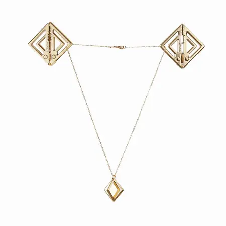 LOCKINK Gold Adjustable Nipple Clamps with Decorative Pendant