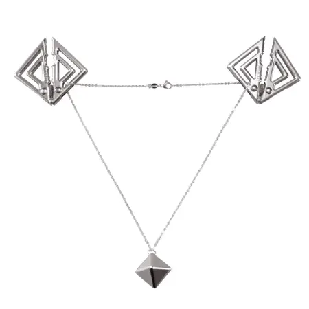 LOCKINK Adjustable Nipple Clamps with Decorative Pendant Grey Metal