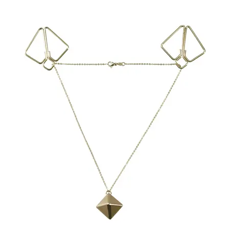 LOCKINK Gold Adjustable Nipple Clamps with Heavy Pendant Accessory