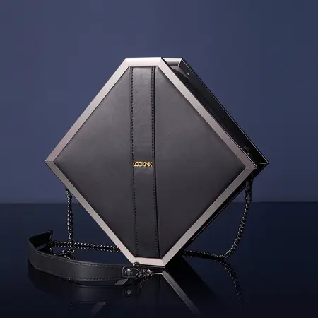LOCKINK Mysterious Square Kink Bag Black - Luxury Set with Accessories
