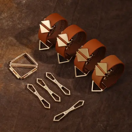 LOCKINK Hogtie Restraint System Adjustable Cuffs Set Brown