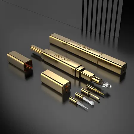 LOCKINK Multi-Head Sensory Tickler Wand, 5 Attachments, Gold Finish