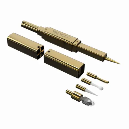 LOCKINK Multi-Head Sensory Tickler Wand, 5 Attachments, Gold Finish