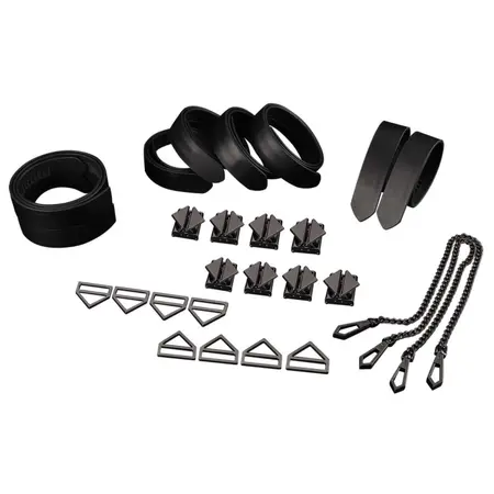 LOCKINK 8-Piece Adjustable Restraint Strap Set Black - Versatile Kit
