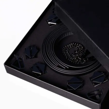 LOCKINK 8-Piece Adjustable Restraint Strap Set Black - Versatile Kit