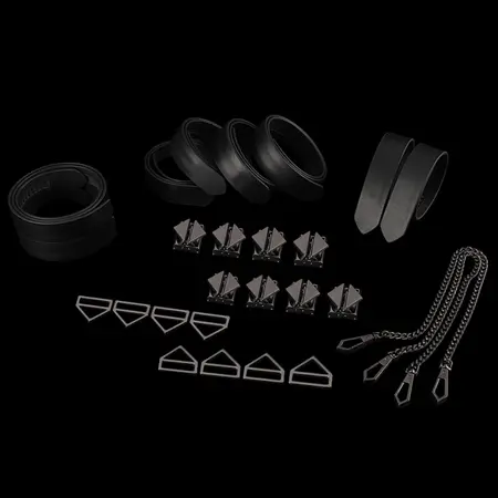 LOCKINK 8-Piece Adjustable Restraint Strap Set Black - Versatile Kit