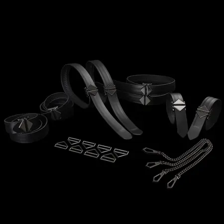 LOCKINK 8-Piece Adjustable Restraint Strap Set Black - Versatile Kit
