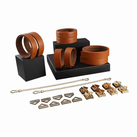 LOCKINK 8-Piece Adjustable Restraint Strap System Brown Set