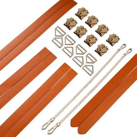 LOCKINK 8-Piece Adjustable Restraint Strap System Brown Set