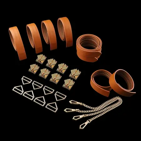 LOCKINK 8-Piece Adjustable Restraint Strap System Brown Set