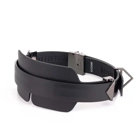 LOCKINK Blindfold Set Crna - Podesiva Kožna Maska za Oči sa Kopčama