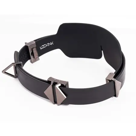 LOCKINK Blindfold Set Crna - Podesiva Kožna Maska za Oči sa Kopčama