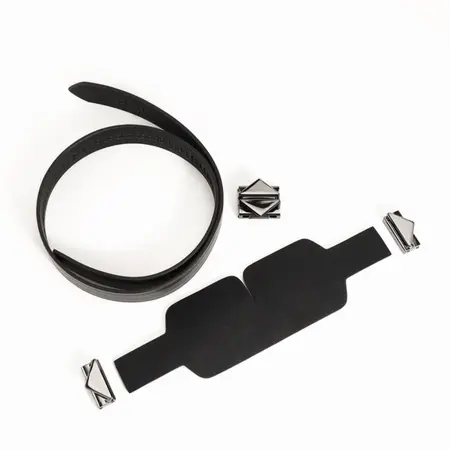 LOCKINK Blindfold Set Crna - Podesiva Kožna Maska za Oči sa Kopčama