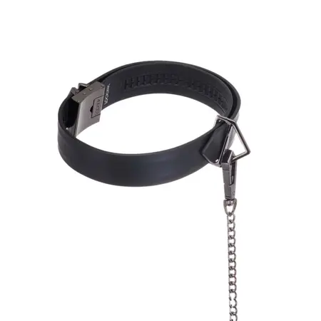 LOCKINK Adjustable Collar & Leash Set, Black, Nickel-Free, 80cm Leash