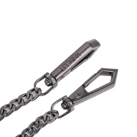 LOCKINK Adjustable Collar & Leash Set, Black, Nickel-Free, 80cm Leash
