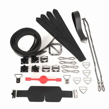 LOCKINK Restraint System Set Black - Complete Bondage Kit, Storage Box