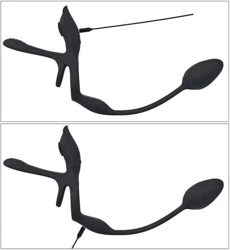 Couples Choice RC Multi Funkcionalni Silikonski Intimni Sistem Crni 34.8cm