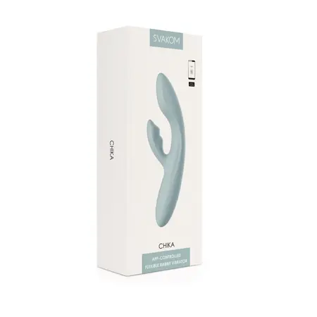 Svakom Chika Aplikacijom Kontrolisan Fleksibilni Dvostruki Vibrator Tirkizno Siva