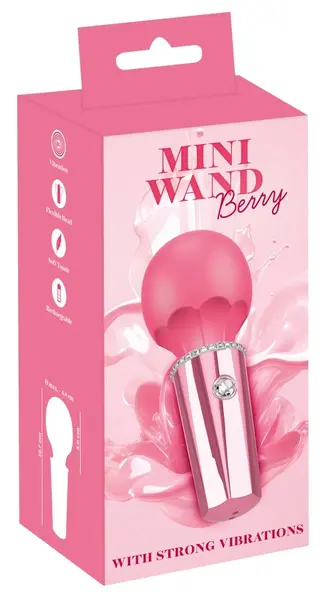 You2Toys Mini Wand Berry Compact Rechargeable Massage Wand Pink 12.7cm