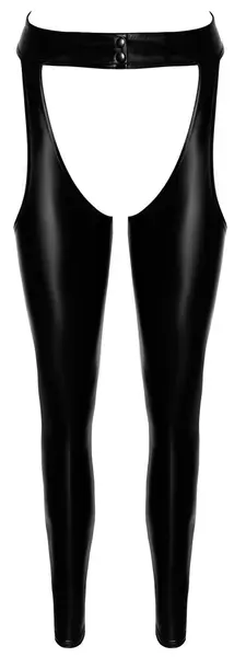 Noir Handmade Powerwetlook Chaps XL, Otvorenog Leđa Crne Pantalone