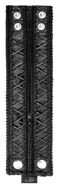 Noir Adjustable Powerwetlook Black Wrist Wallet with Secret Pocket