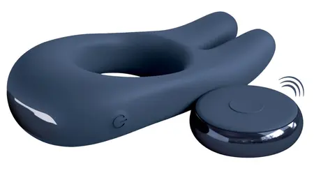 JimmyJane Deimos Intimate Silicone Ring with Dual Motors, 10 Modes, Black