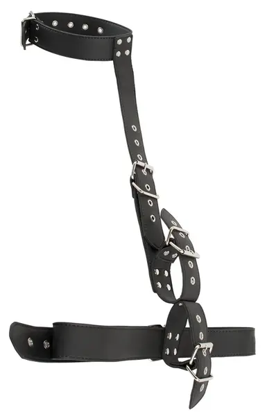 You2Toys Veganski Set Ovratnik-Lisice za Ruke Podesiv Veštačka Koža Crni