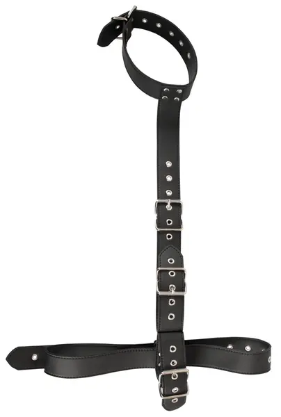 You2Toys Veganski Set Ovratnik-Lisice za Ruke Podesiv Veštačka Koža Crni