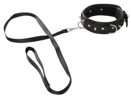 You2Toys Veganski Podesivi Set Ovratnik i Povodac, Crni, 37-47 cm