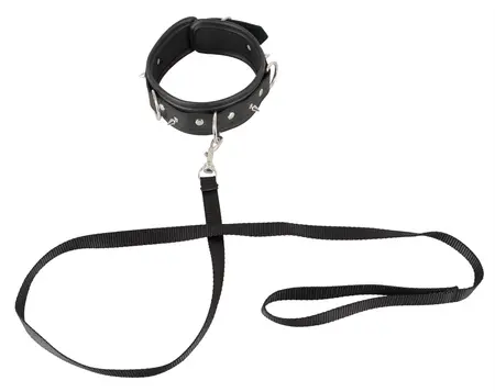 You2Toys Veganski Podesivi Set Ovratnik i Povodac, Crni, 37-47 cm